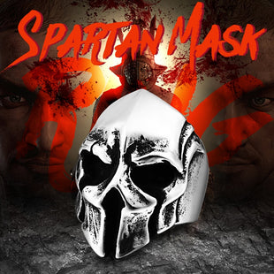 Hand crafted Solid Spartan Mask Stainless Steel Bikie Ring