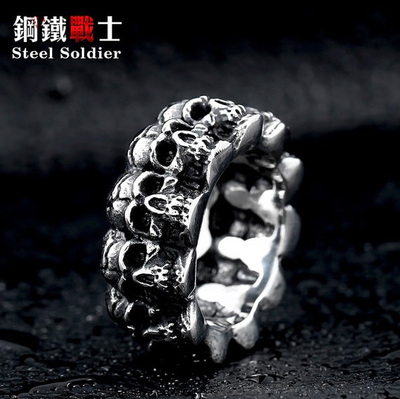 steel soldier stainless steel men punk skull ring vintage domineering skull 316l steel jewelry
