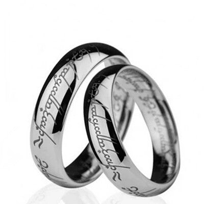 Gold & Silver Laser Engraved Stainless Steel rings