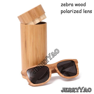 Handcrafted Zebra Wooden Frame Sunglass