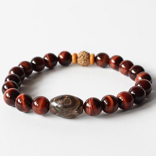RUDRAKSHA & Tiger Eye Beads Bracelet