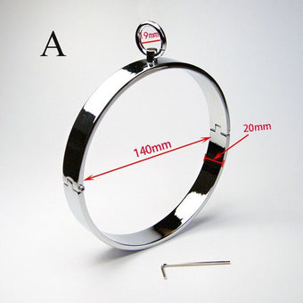 Stainless Steel Neck Ring BDSM Jewellery Round O Ring Protection Collar Choker