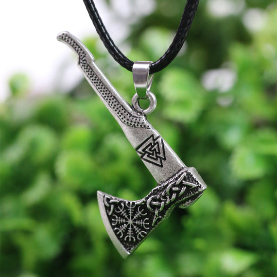Viking Norse Symbols Axe Necklace
