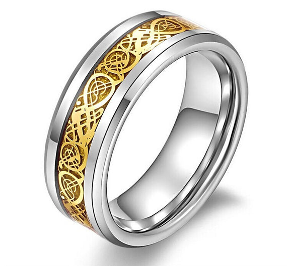 Tungsten Carbide Gold Plated and Silver Ring