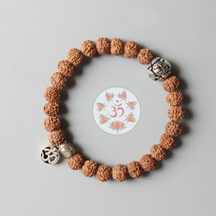 Rudraksha beads With Yoga OM Charm Bracelet