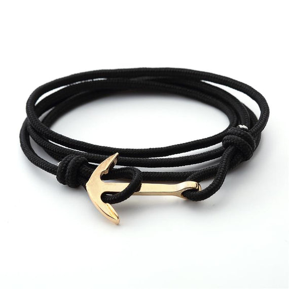Buy Anchor Bracelet for Men and Women PHREP  Anchor Unisex Bracelet  Leather Navy Blue Sailcloth Bracelets for Men and Women with Anchor  Jewelry Made of Stainless Steel Gold Plated Online at