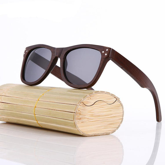 Handcrafted Mahogany Bamboo Wayfarer sunglass