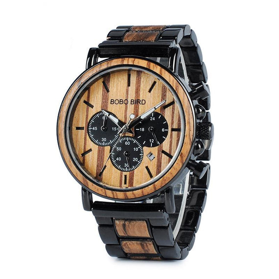 Unisex Chronograph Handcrafted Wooden Watch