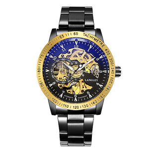 LANGLEY CLASSIC SKELETON AUTOMATIC STAINLESS STEEL WATCH