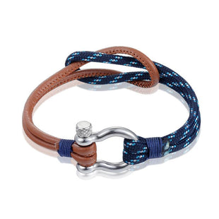 Outdoor Paracord and Leather survival bracelet