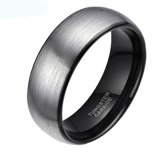 Vintage Mens Tungsten Carbide brushed and matte black finished Engagement ring