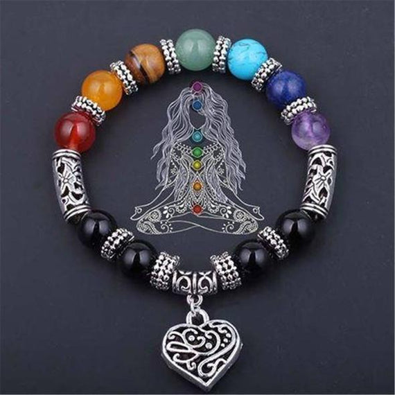 7 Chakra Reiki Healing Heart Crystal Bracelet