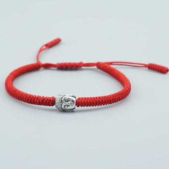 Buddhist monk snake chain braided buddha charm bracelet