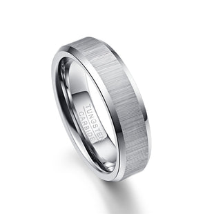 8mm Mens Ring 100% Tungsten Carbide Scrub Wedding Bands