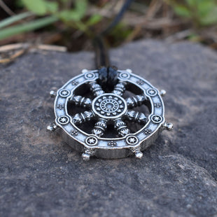 Dharma Wheel of Life Samsara Buddhist Amulet Pendant