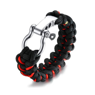 High polished stainless steel survival paracord bracelet