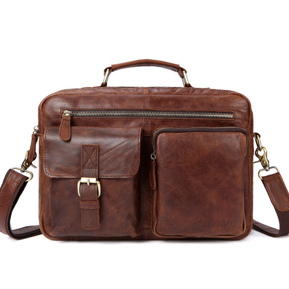 Vintage Cow leather briefcase luggage bag