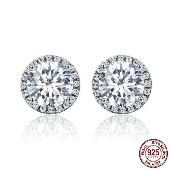 925 Sterling Silver Dazzling Clear CZ Small Stud Earring