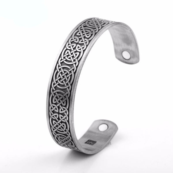 Celtic Knot Vintage finished German Silver Arthritis Magnetic Bangle