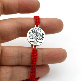 Buddhist Braided Red Rope Tree of Life Charm Bracelet