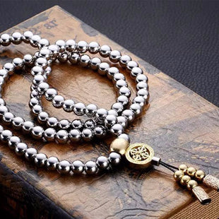 Titanium Steel Self Defence 108 Beads Necklace