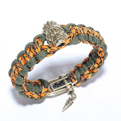 Native Indian Inspired Charm Hand Braided Emergency Survival Para cord Bracelet