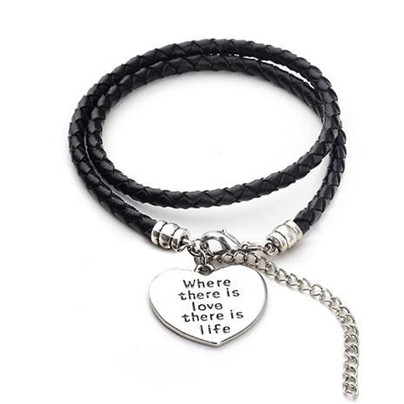 Where there is love there is life - Hand Stamped Bracelet