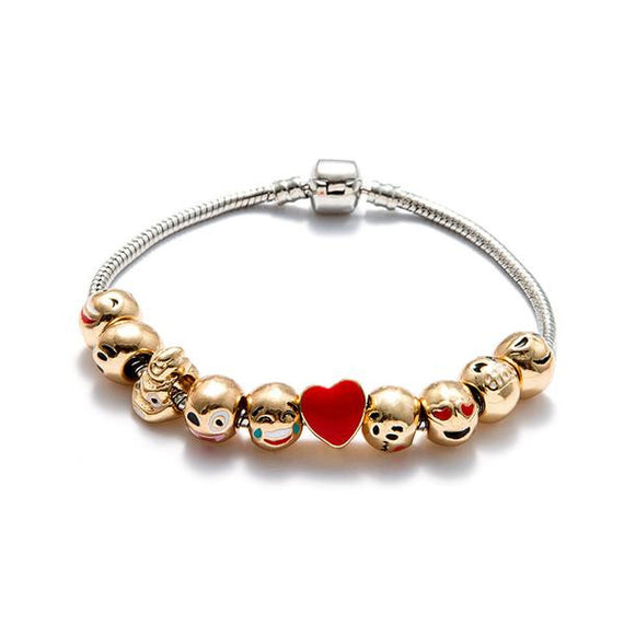 Emoji Heart Charm Bracelet