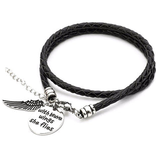 Brave Wings - Hand Stamped Bracelet