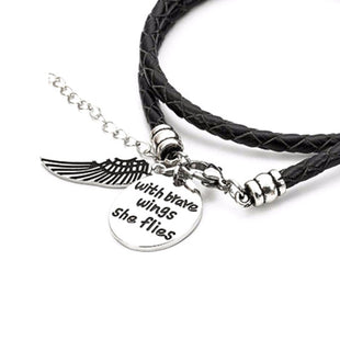 Brave Wings - Hand Stamped Bracelet