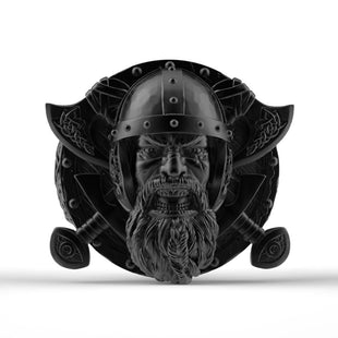 Matte Black Stainless steel Fashion Shield Axe Viking Mens Ring