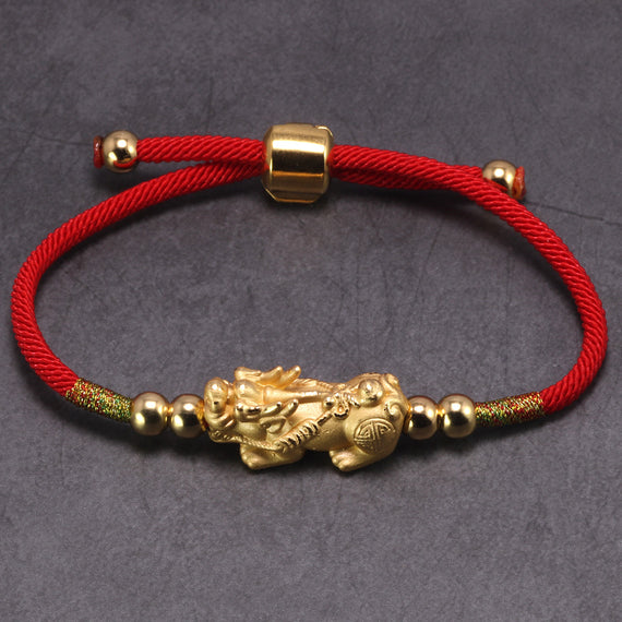 Womens Lucky Red Rope Bracelets Tibetan Buddhist Fengshui Knots Adjustable Charm Bracelet